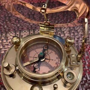 Like Antique Brass & Copper Sundial Compass, with  Box Gift